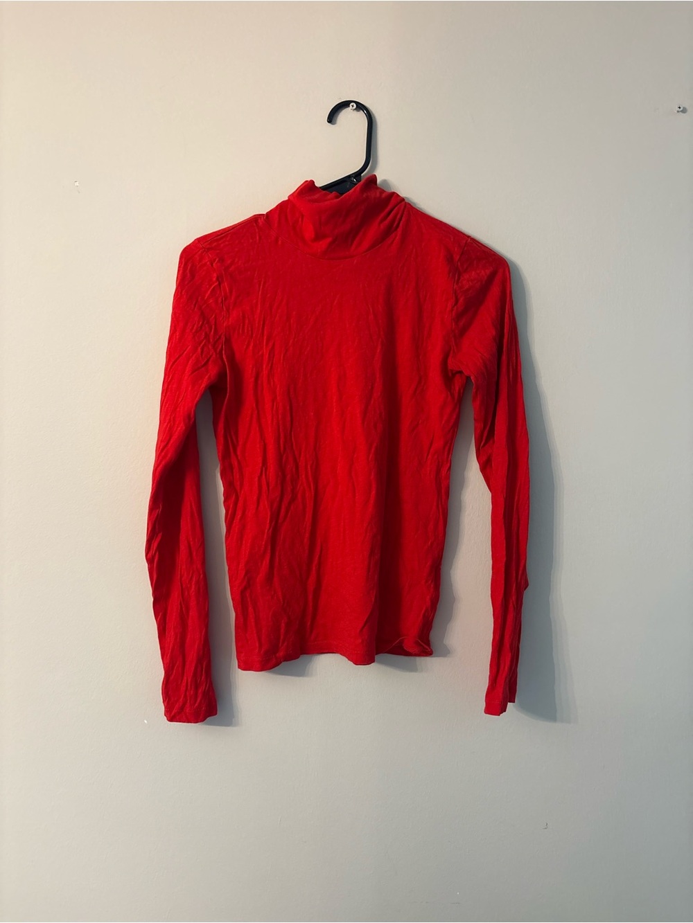 J. Crew Red Long-Sleeve Turtleneck Top